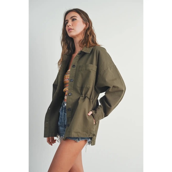 Adjustable Waist Cotton Jacket - Picture 2 of 5